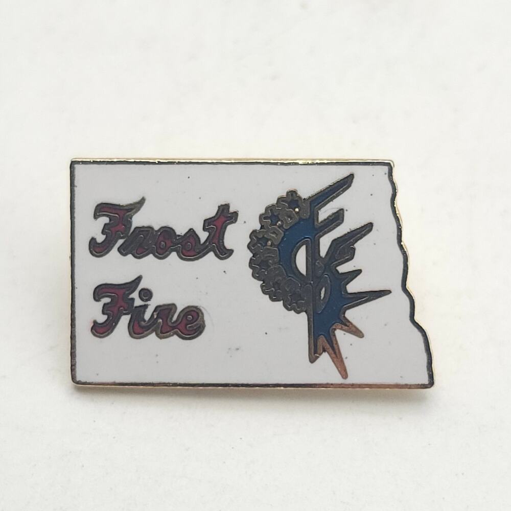 Vintage Frost Fire Park North Dakota Ski Resort Enamel Lapel Pin Walhalla ND